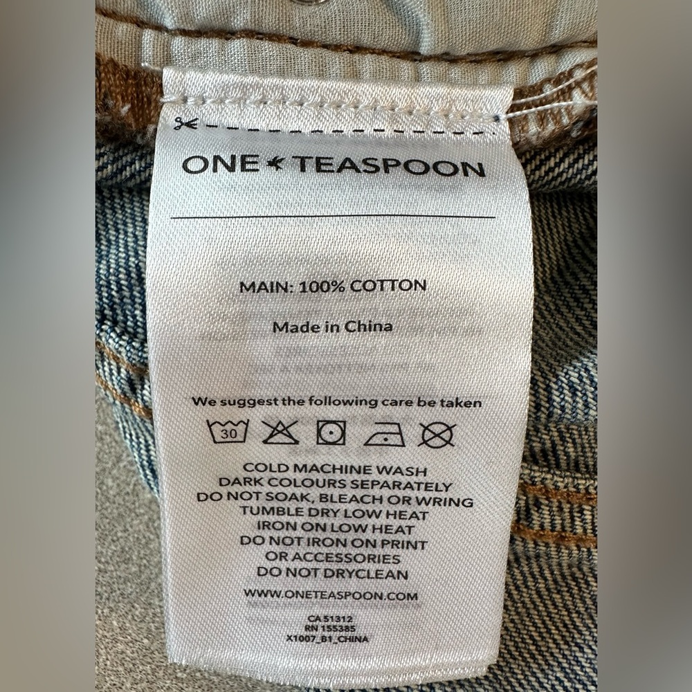 One Teaspoon Truckers Gritty Blue Low-Waist Straight Leg Jeans - NWT - Picture 8 of 9